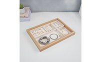Jewelry Display Tray Slim Wooden Jewelry Tray Flat Soft for Dresser, Countertop