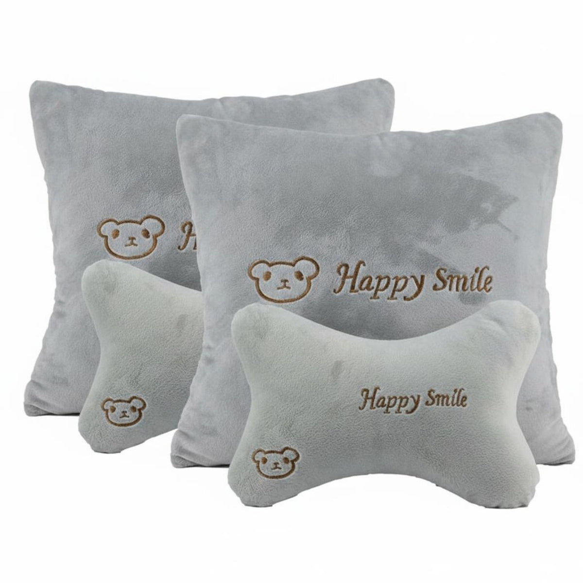 Car Headrest and Rear Pad Set All-Year Car Headrest and Rear Support Set Bone Shaped Neck Pillow Slow Recovery for Driving