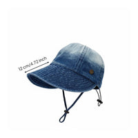 Lightweight Denim Wide-Brim Hat Breathable Material Wide Brim Fisherman Hat Packable for Women, Summer, Outdoor, Travel