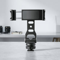 Portrait and Landscape Phone Holder with Cold Shoe Mount Adjustable Phone Mount with Cold Shoe Aluminum Alloy Non-Slip for Vloggers, Photographers