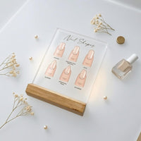 Acrylic Nail Shape Chart Printed Labels Nail Shape Display Board Beauty Supply Compact Salon Accessory Transparent