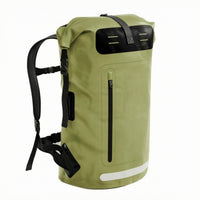Waterproof Backpack Dry Bag Zippered Pocket Waterproof Backpack Reflective Strip Roll-Sealed Top Bag