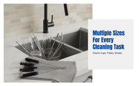 304 Stainless Steel Test Tube Brush Set, Nylon Bristles, Multi-Purpose Cleaning Brush for Glassware