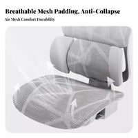 Lumbar Support Ergonomic High-Back Mesh Chair Adjustable Armrests Ergonomic Mesh Chair with Headrest 360-Degree Swivel Office Furniture Reclining Function for Remote Workers, Gamers, Students, Gaming Setup, Study Room
