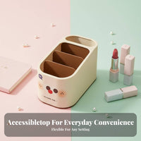 Partitioned Pen Holder Multi-Compartment Cosmetic Holder for Dorm Room