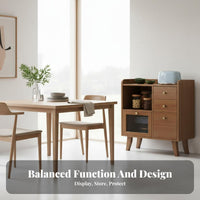 Nordic Design Kitchen Buffet Cabinet Multifunctional Dining Room Sideboard with Doors Spacious Storage Clear Standing Buffet Cabinet Large Capacity for Homeowners, Apartment Dwellers, Families, Entryway, Hallway