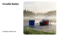 Foldable Bucket Space-Saving Camping Fishing Bucket Versatile Foldable Water Pail for Anglers, Tourists, Car Washing, Travel