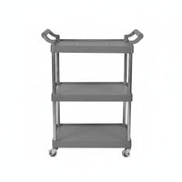 With casters 3-Tier Rolling Rack Multi-Functional 3-Tier Rolling Shelf Easy to Clean Serving Trolley Sturdy Construction for Kitchen personnel, Homemakers, Restaurant, Hotel, dining hall, Office