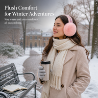 Winter Plush Earmuffs with Lace Trim for Cycling and Cold Weather