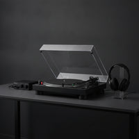 Clear Vinyl Player Dust Cover Transparent Turntable Lid with Hinges Rigid Turntable Dust Cover Hinges Long-Lasting for Vinyl Collectors