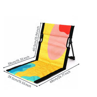 Folding Beach Chair Foldable Portable Ground Seat with Back Support Outdoor Furniture for Camping, Picnic