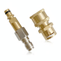 2 Pieces 1/4-Inch Quick-Connect Adapter Brass Pressure Washer Adapter with Male and Female Fittings