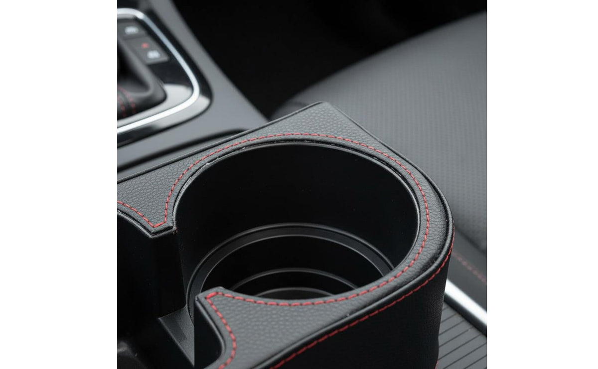 Space Storage Box PU Leather Finish Seat Space Organizer with Beverage Holder Multi-Functional Console Side Pocket Organizer