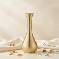Lustrous Finish Antique Brass Vase Narrow Mouth Slender Neck Vase Decorative Table Decor Tabletop