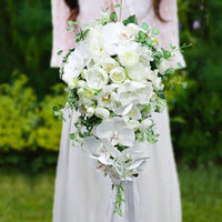Lifelike Waterfall Wedding Floral Arrangement Realistic Look Cascading Bridal Floral Arrangement Photo-Ready for Bride