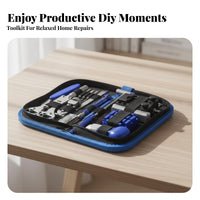 Professional Watch Repair Tool Kit | Elastic Straps for Secure Storage, Compact Portable Design, Watch Repair Kit with Carrying Case, Home
