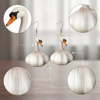 Garlic Earrings Funny Novelty Earrings Unique for Everyday Wear, Women