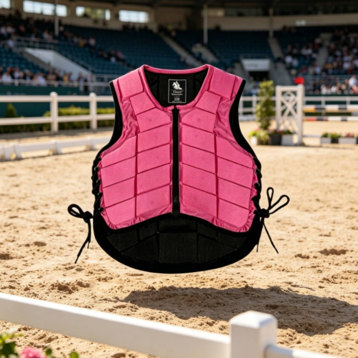 Adjustable Horse Riding Safety Vest Sleeveless Safety Vest with Side Laces Breathable Equestrian Body Protector Zippered for Children, Young Riders, Beginners