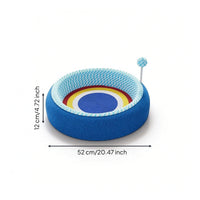 Woven Cat Scratcher Lounge Bed Long-Lasting Cat Scratching Lounge Round Oval for Cats, Kittens