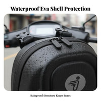 Two-Way Zipper Electric Scooter Hanging Bag Water-Resistant EVA Hard Shell Case Easy to Install for Commuters, Commuting, Travel, City Trips