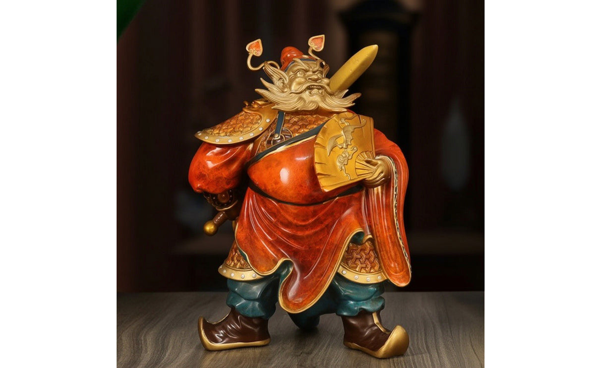 Mythological Protector Sculpture Statue Copper Mythological Protector Sculpture Statue Hand-Painted Office Decor for Collectors
