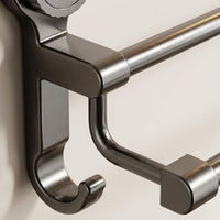 Sink Towel Bar, Carbon Steel No Drill Rack for Bathroom, Rust-Resistant Apartment Storage with 180° Rotation & Strong Suction, Secure Anti-Slip Design