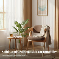 Foldable Design Wooden Folding Armchair With Armrests Solid Wood Office Chair Removable and Washable Cover Upholstered Leisure Chair Ergonomic Backrest for Students, Homeowners, Interior Decorators, Study Room, Bedroom, Reading Nook, Balcony