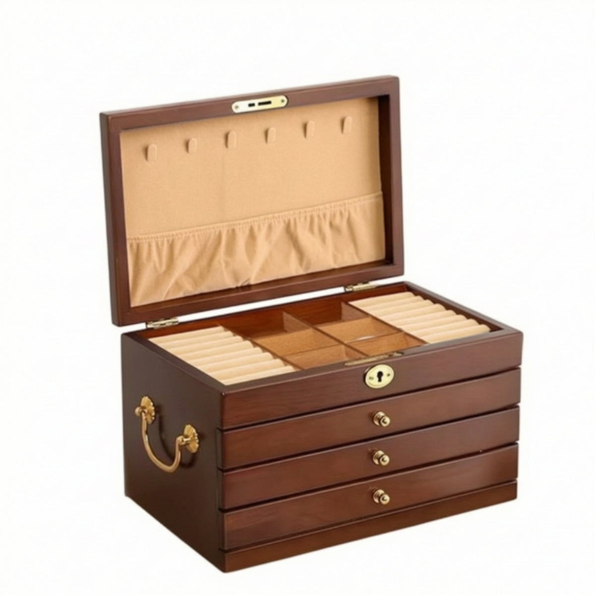 Wooden Jewelry Box Sturdy Jewelry Organizer with Drawers Desktop Organizer with Drawers for Women, Vanity