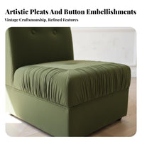 Pleated configurable Sectional French Retro aesthetic Sofa Combinable Sections Couch for Interior Designers, Homeowners, Living Room, Bedroom, Lounge Area