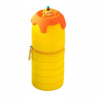 Expandable up Silicone Pencil Case Portable Retractable   Telescopic Stationery Holder for Students, School