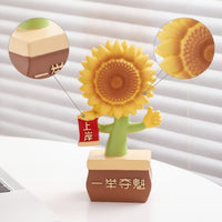 Floral Ornament Tabletop Floral Ornament Figurine Desktop Ornament with Base Yellow Figurine with Base Miniature