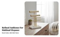 Crossbar Jewelry Stand Detachable Design 3 Tier T Bar Jewelry Stand Necklace and Earring Holder Space Saving for Women