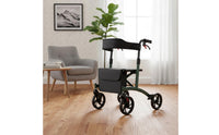 Ultralight Carbon Fiber Rollator Mobility Aid Lightweight Carbon Fiber Rollator Storage Bag Mobility Aid Height Adjustable for Seniors, Shopping