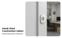 Lockable Wall-Mounted Key Cabinet Heavy-Duty Construction Multi-Slot Key and File Cabinet Labeled Slots Security Storage for Property Estate Agents, Building Administrators, Car Dealership Personnel, Rental Agency, Office, Garage