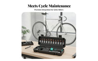 Hard Storage Case Mini Cycle Tightening Force Wrench 2.5-30 Nm 1/4 Inch Drive Tightening Force Wrench Set Knurled Grip Cycle Repair Kit Driver Bits