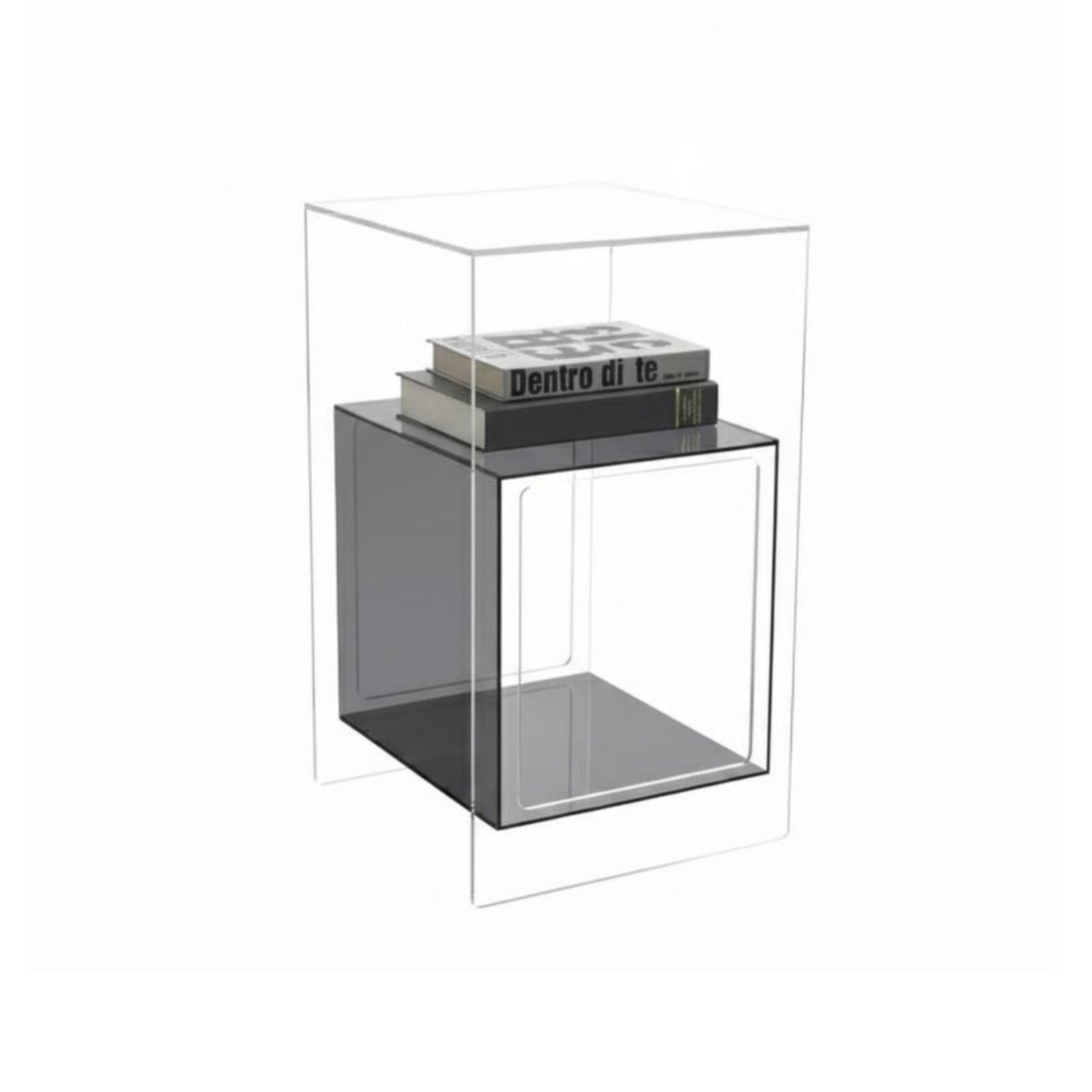 Transparent Design Clear Acrylic End Table Minimalist design See-Through Accent Table Space-Saving Nightstand Easy to Clean for Apartment Dwellers, Homeowners, Interior Designers, Small Spaces, Dorm Room, Office, Entryway