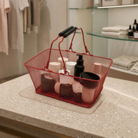Metal Mesh Storage Basket Black Grip Sleeves Metal Wire Basket Home Organization Label Plate Open Top