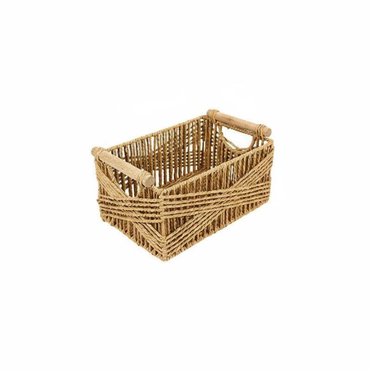 Paper Rope Storage Basket Stackable Braided Container Basket Toilet Paper Organizer for Vanity