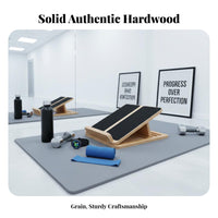 Solid Wood Adjustable Wooden Slant Board Improves Flexibility Leg Stretching Board Non-Slip Surface Wooden Calf Stretcher Stable Triangular Structure for Runners, Athletes, Home Gym, Office