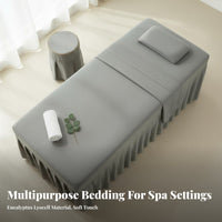 All-Season Use Massage Table Cover Set Simple Minimalist Design Massage Table Sheet Set Silky Silken Material for Estheticians