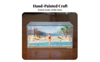 1:64 Scale Female Figure Collectible Bikini Female Figure Miniature Seaside Setting Figurine High Intricacy Swimsuit Model