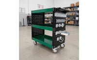 Thickened Steel Plate 3-Tier Tool Cart High Load Capacity 3 Tier Rolling Tool Cart Multi-Functional Workshop Equipment for Mechanics, Technicians, DIY Enthusiasts, Garage, Art Studio