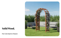 Wooden Garden Arch Anti Wooden Garden Arbor Weather-Resistant Climbing Plant Archway for Landscapers, Homeowners, Courtyard, Backyard, Lawn