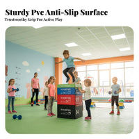4 Pieces 4-Piece Foam Activity Blocks Soft Fabric Cover 4-Piece Sectional Vaulting Box adaptable and adaptable Design Gymnastics Training Set for Babies