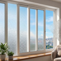 Privacy Window Film for Home Office and Living Room, Frosted Pattern with Matte Finish, Wide PVC Window Tint, Static Cling for Bathroom