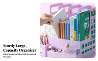Foldable Design 4-Section foldable Document Sorter Thickened Build upright document Sorter Space-Saving Desk Organizer Multifunctional for Students, educators, Study Room, Classroom, shelf, Reception Area