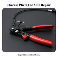 Car Water Pipe Clamp Tool Heavy Duty Hose Clamp Plier Locking Mechanism Flat Band Hose Pliers for Mechanics, DIY Enthusiasts