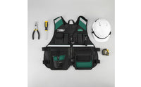 Wear-Resistant Multi-Pocket Tool Vest Large Capacity Pockets Adjustable Utility Vest Breathable Mesh Workwear for Electricians, Carpenters