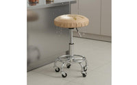 Round Stool Cover Oil-Resistant Waterproof Stool Slipcover Non-Slip PU Leather Seat Slipcover for Kitchen, Restaurant, Office
