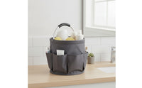 Portable Oxford Cloth Basket with Handle Multi-Pocket Collapsible Basket with Pockets Long-Lasting Utility Tote with Exterior Pockets Lightweight for Camping, Picnic, Beach, Bathroom
